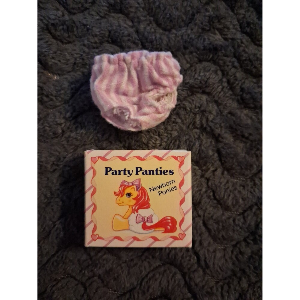 Vintage Hasbro My Little Pony Newborn Pony Party Panties Purple White Stripe